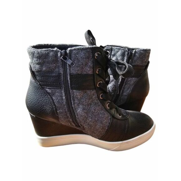 Maurice Black/Gray Wedge Ankle Boot Size‎ 7 - Picture 4 of 4
